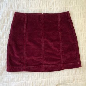 Maroon Corduroy Mini Skirt Size 4 Wild Fable